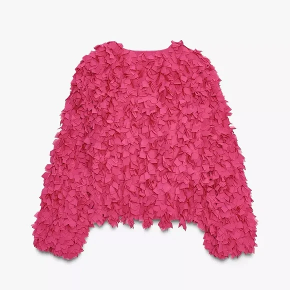 Zara floral texture petal Jacket “ Blogger Fav” - Picture 4 of 5